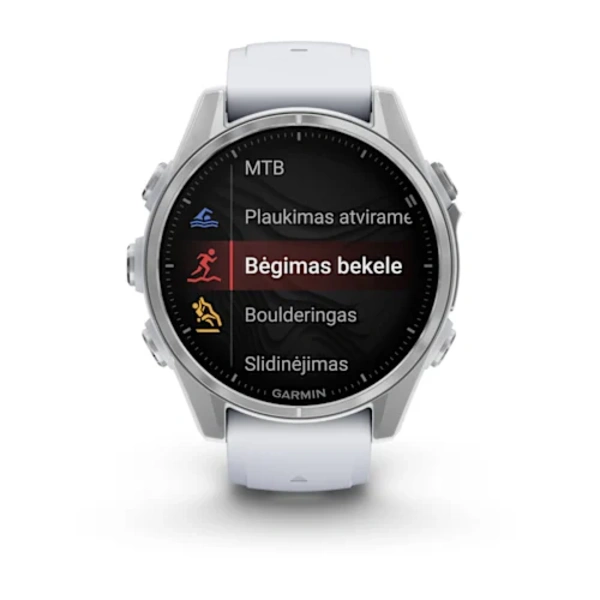 Garmin fēnix 8 43 mm AMOLED i&scaron;manusis sportinis laikrodis (Sidabrinės spalvos)