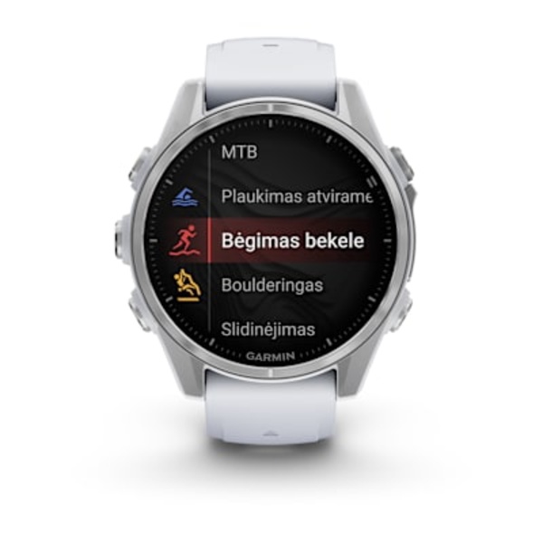Garmin fēnix 8 43 mm AMOLED i&scaron;manusis sportinis laikrodis (Sidabrinės spalvos)