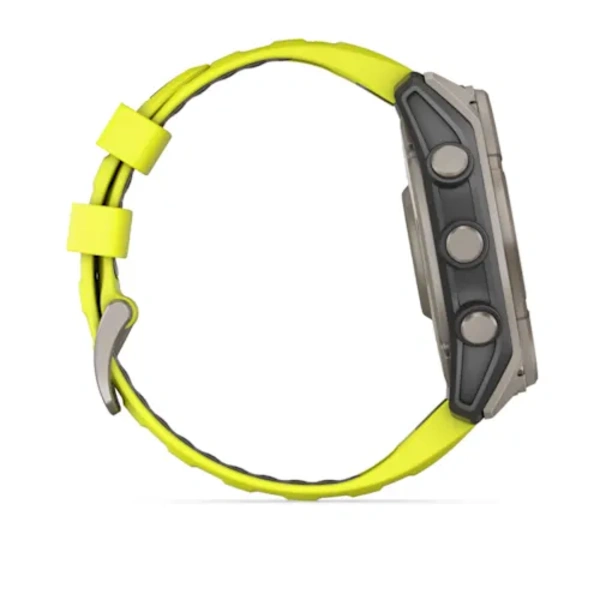 Garmin fenix 8  &ndash; 51 mm, Solar, Sapphire i&scaron;manusis sportinis laikrodis (Ry&scaron;kiai Geltonos Spalvos)