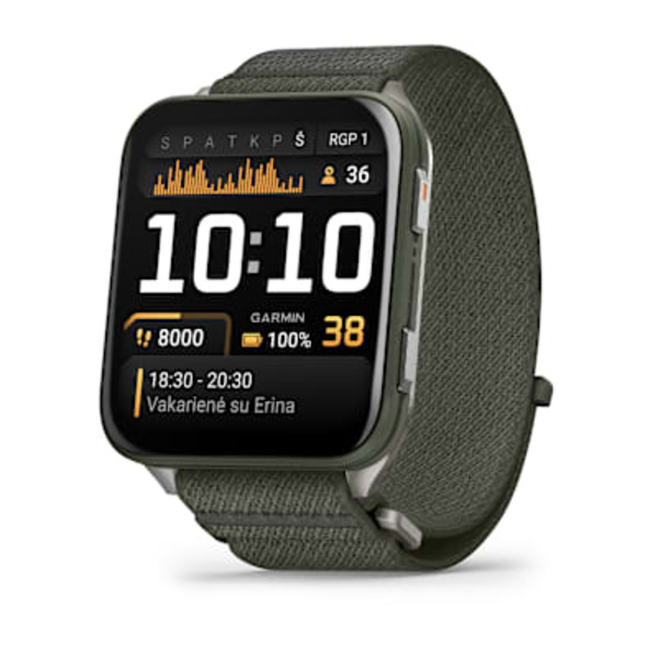 Garmin Venu&reg; X1 i&scaron;manusis sportinis laikrodis (samanų spalvos)