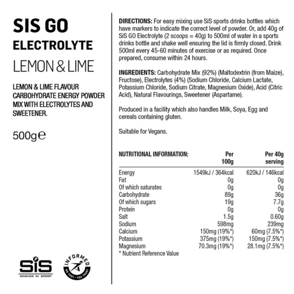 Elektrolitų milteliai Science in Sport Lemon & Lime 500g