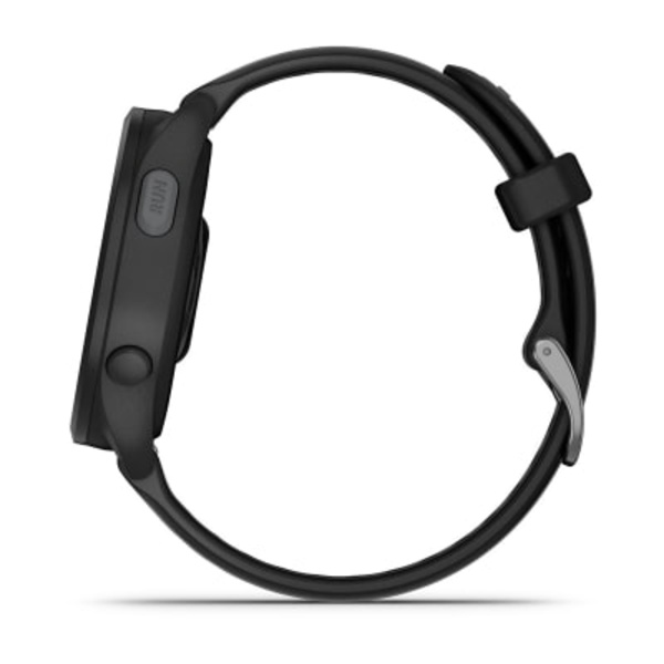 Garmin Forerunner&reg; 165 sportinis i&scaron;manusis laikrodis (juodos / pilkai melsvos spalvos)
