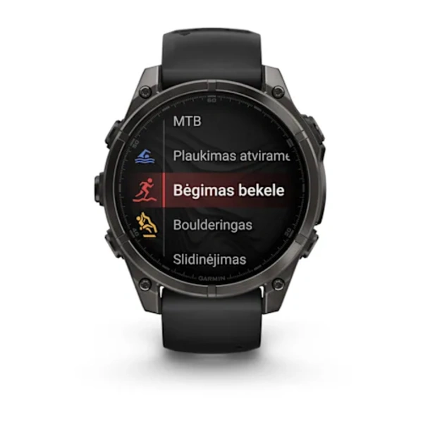 Garmin fenix 8  47mm Sapphire AMOLED i&scaron;manusis sportinis laikrodis (Titanium Carbon Grey spalvos)