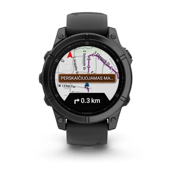 Garmin fenix E &ndash; 47 mm, AMOLED  i&scaron;manusis sportinis laikrodis (Pilkai melsvos spalvos)
