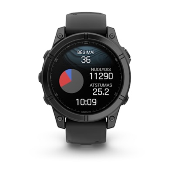 Garmin fenix E &ndash; 47 mm, AMOLED  i&scaron;manusis sportinis laikrodis (Pilkai melsvos spalvos)