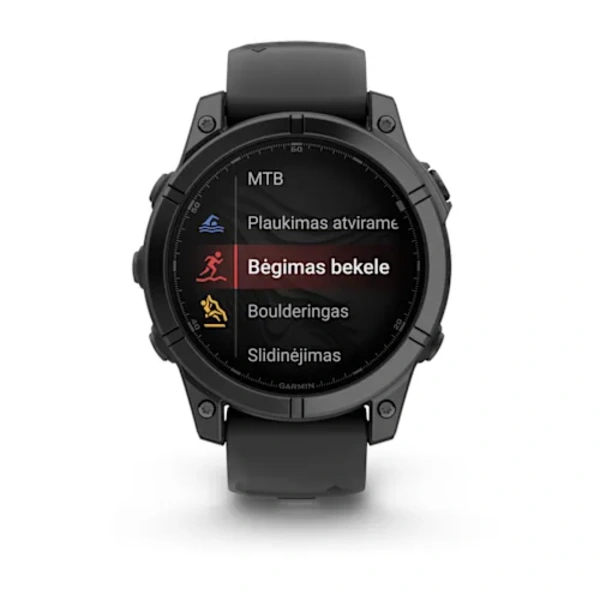 Garmin fenix E &ndash; 47 mm, AMOLED  i&scaron;manusis sportinis laikrodis (Pilkai melsvos spalvos)