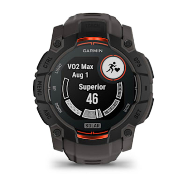 Garmin Instinct&reg; 3 &ndash; 50 mm, Solar i&scaron;manusis sportinis laikrodis (juodos spalvos)