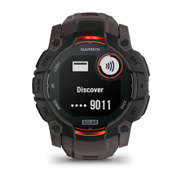 Garmin Instinct&reg; 3 &ndash; 50 mm, Solar i&scaron;manusis sportinis laikrodis (juodos spalvos)
