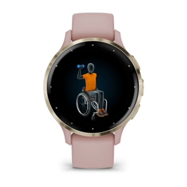 Garmin Venu&reg; 3S i&scaron;manusis sportinis laikrodis (&Scaron;viesaus aukso / Pilkai rausvos spalvos)