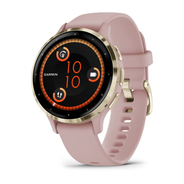 Garmin Venu&reg; 3S i&scaron;manusis sportinis laikrodis (&Scaron;viesaus aukso / Pilkai rausvos spalvos)
