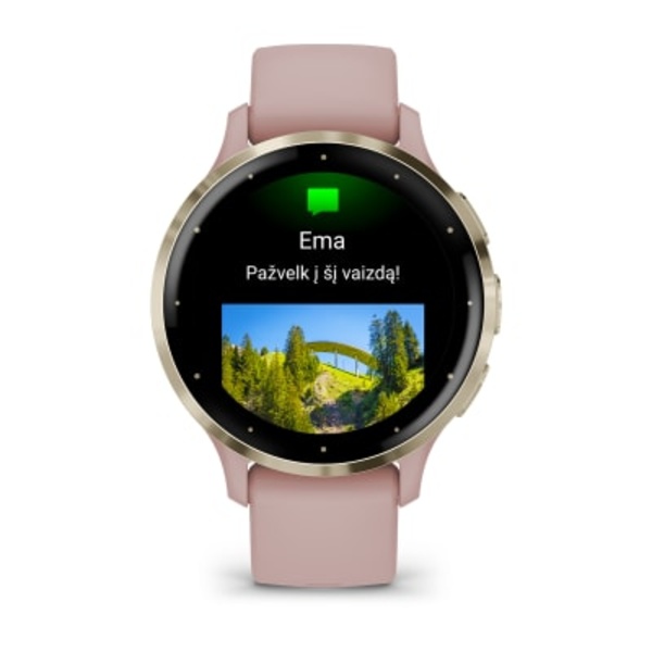 Garmin Venu&reg; 3S i&scaron;manusis sportinis laikrodis (&Scaron;viesaus aukso / Pilkai rausvos spalvos)