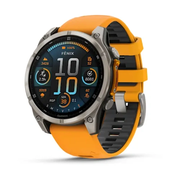 Garmin fenix 8 47mm Sapphire AMOLED i&scaron;manusis sportinis laikrodis (Titano spalvos)