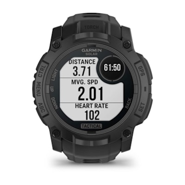 Garmin Instinct&reg; 3 &ndash; 50 mm, Solar, Tactical Edition i&scaron;manusis sportinis laikrodis (Juodos spalvos)