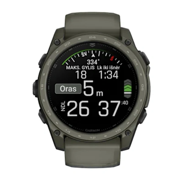 Garmin tactix&reg; 8 &ndash; 51 mm, AMOLED sportinis laikrodis (alyvos žievelės spalvos &bdquo;Cerakote&reg;&ldquo; danga)