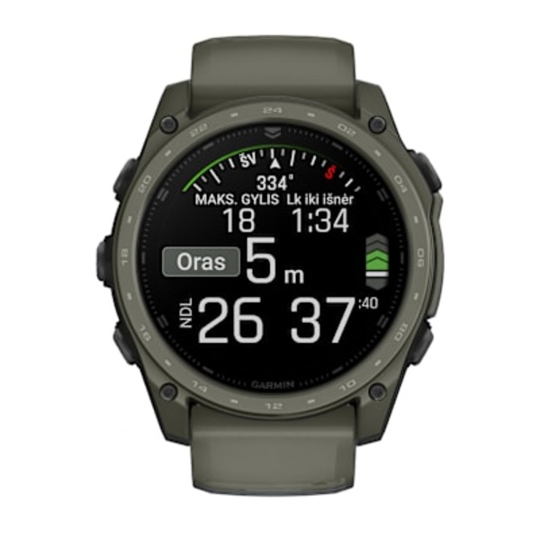 Garmin tactix&reg; 8 &ndash; 51 mm, AMOLED sportinis laikrodis (alyvos žievelės spalvos &bdquo;Cerakote&reg;&ldquo; danga)