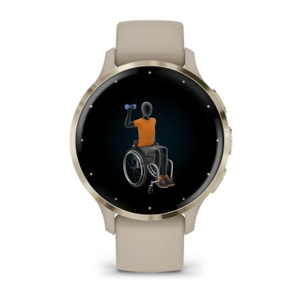 Garmin Venu&reg; 3S i&scaron;manusis sportinis laikrodis (&Scaron;viesaus aukso spalvos / Žalsvai pilkos spalvos)