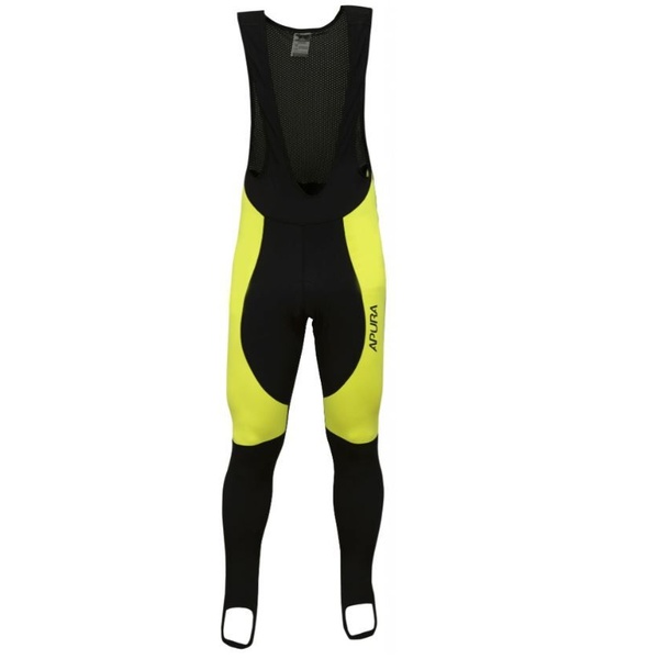 Cycling bib for men APURA 2.0 black/yellow
