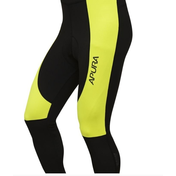 Cycling bib for men APURA 2.0 black/yellow