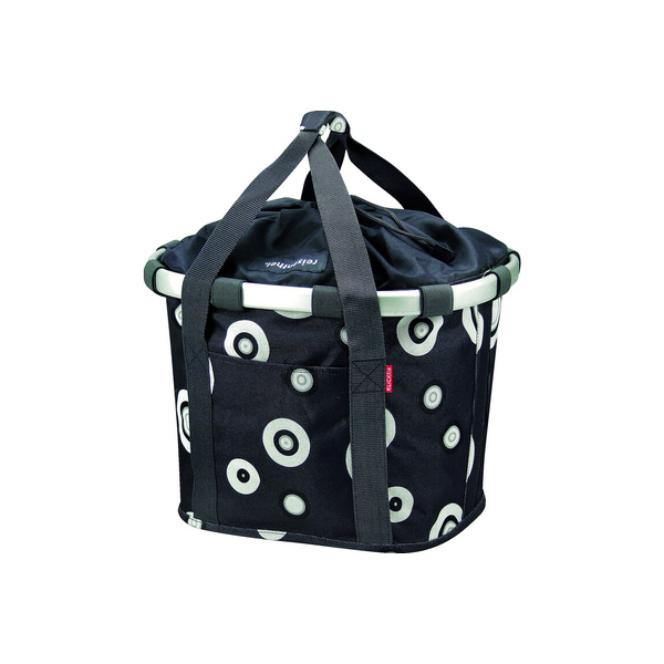 Bikebasket black with bubbles 350x280x260 mm 15L