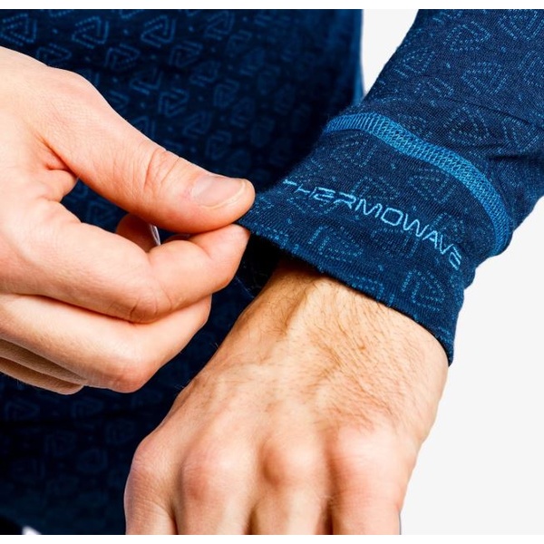 Termo mar&scaron;kinėliai Thermowave vyr. Merino Xtreme ilgom rankovėm mėlyni