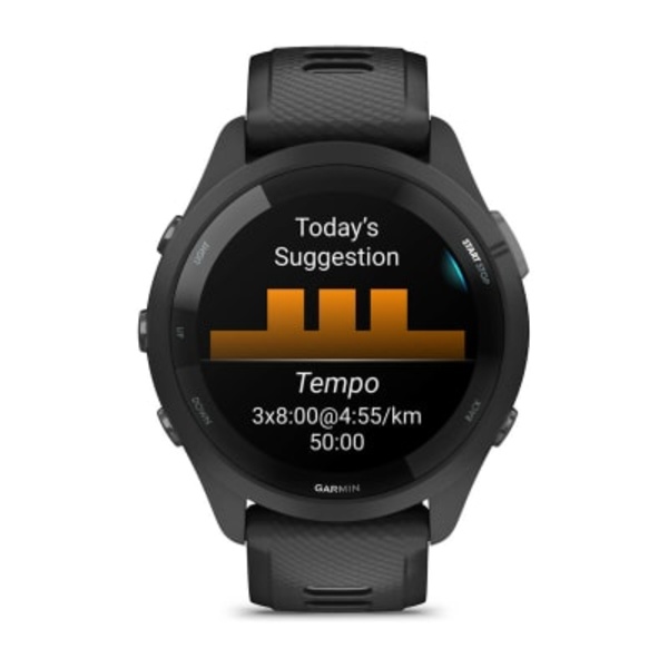 Garmin Forerunner 265 i&scaron;manusis sportinis laikrodis (Juodos spalvos)