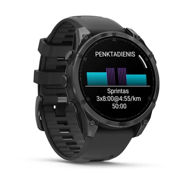 Garmin fēnix 8 47 mm AMOLED i&scaron;manusis sportinis laikrodis (Juodos spalvos)