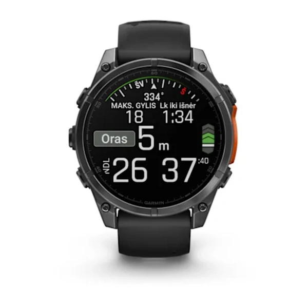 Garmin fēnix 8 47 mm AMOLED i&scaron;manusis sportinis laikrodis (Juodos spalvos)