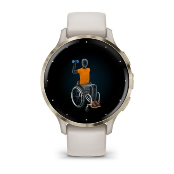 Garmin Venu&reg; 3S i&scaron;manusis sportinis laikrodis (&Scaron;viesaus aukso spalvos / Dramblio kaulo)