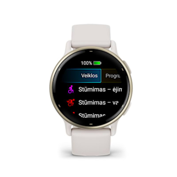 Garmin v&iacute;voactive&reg; 5 i&scaron;manusis sportinis laikrodis (kreminės / dramblio kaulo spalvos)