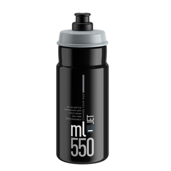 Elite Jet Black Grey logo 550ml