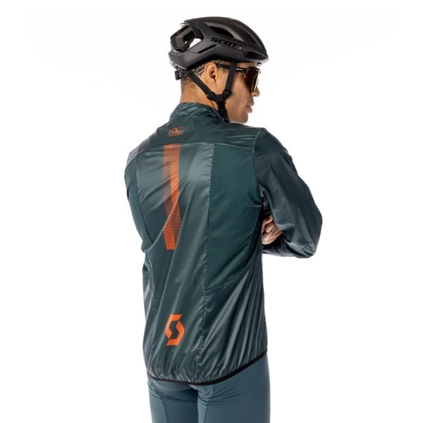 Jacket for men. Scott RC Team WB aruba green/braze orange