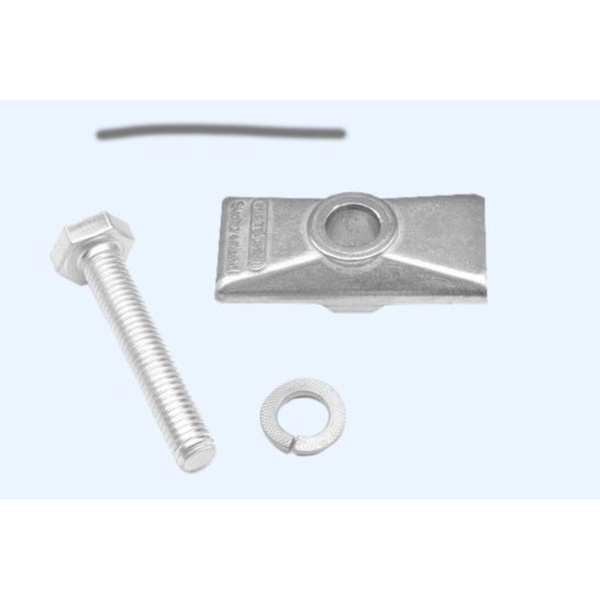Screw with plate for fixing the foot