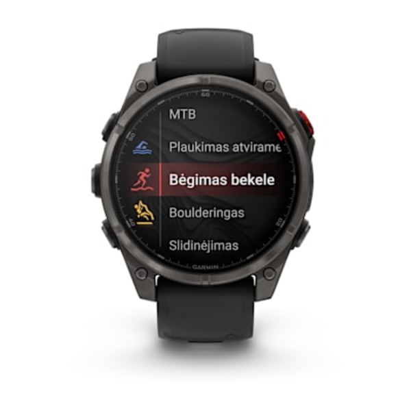 Garmin fēnix&reg; 8 Pro 47 mm, AMOLED Sapphire DLC Titanium i&scaron;manusis sportinis laikrodis (Pilkos anglies spalvos) 
