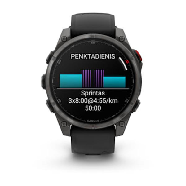 Garmin fēnix&reg; 8 Pro 47 mm, AMOLED Sapphire DLC Titanium i&scaron;manusis sportinis laikrodis (Pilkos anglies spalvos) 