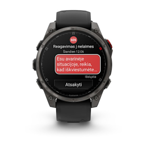 Garmin fēnix&reg; 8 Pro 47 mm, AMOLED Sapphire DLC Titanium i&scaron;manusis sportinis laikrodis (Pilkos anglies spalvos) 