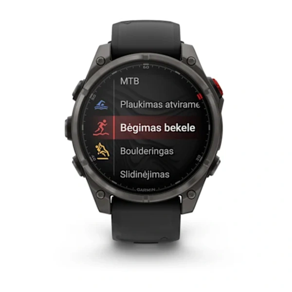Garmin fēnix&reg; 8 Pro 47 mm, AMOLED Sapphire DLC Titanium i&scaron;manusis sportinis laikrodis (Pilkos anglies spalvos) 