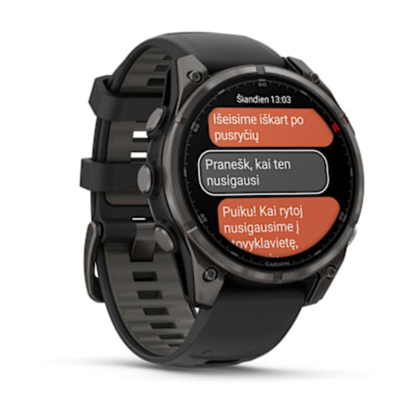 Garmin fēnix&reg; 8 Pro 47 mm, AMOLED Sapphire DLC Titanium i&scaron;manusis sportinis laikrodis (Pilkos anglies spalvos) 
