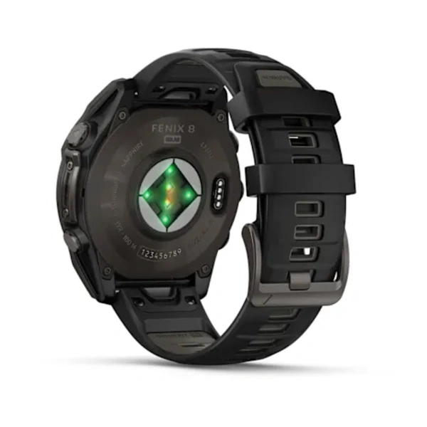 Garmin fenix 8 47mm Solar Sapphire i&scaron;manusis sportinis laikrodis (Juodos spalvos)