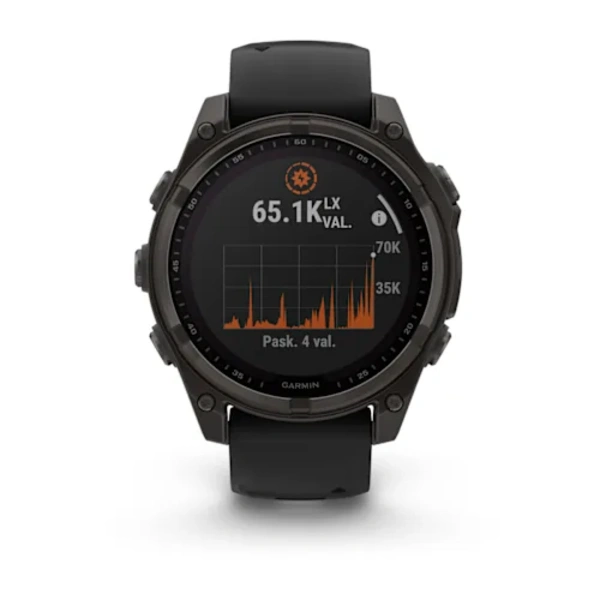 Garmin fenix 8 47mm Solar Sapphire i&scaron;manusis sportinis laikrodis (Juodos spalvos)