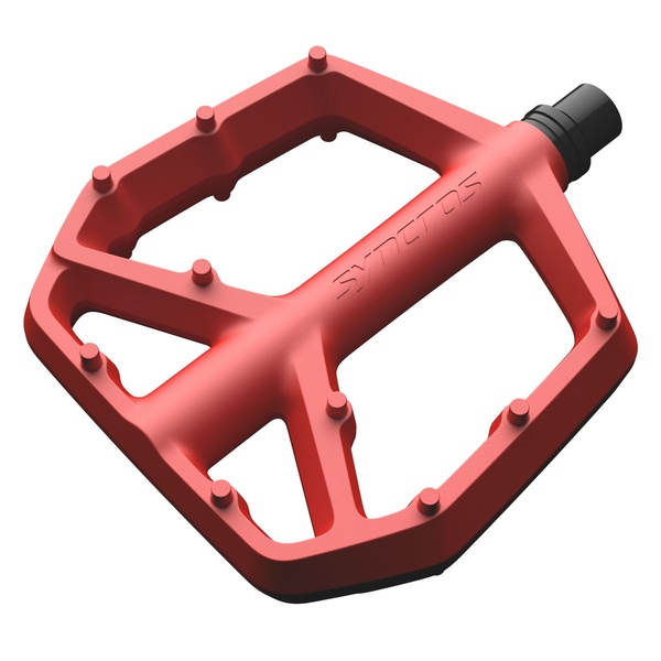 Syncros Squamish III red platform bike pedals