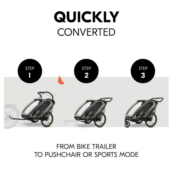 Hauck N Walk Duo child bike trailer light grey