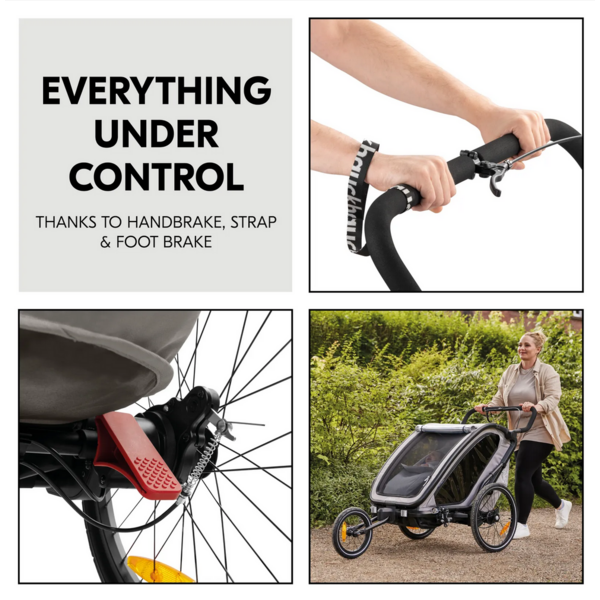 Hauck N Walk Duo child bike trailer light grey