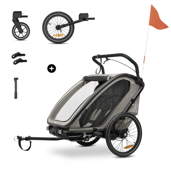 Hauck N Walk Duo child bike trailer light grey