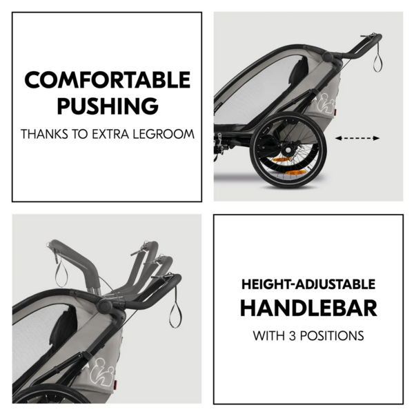 Hauck N Walk Duo child bike trailer light grey