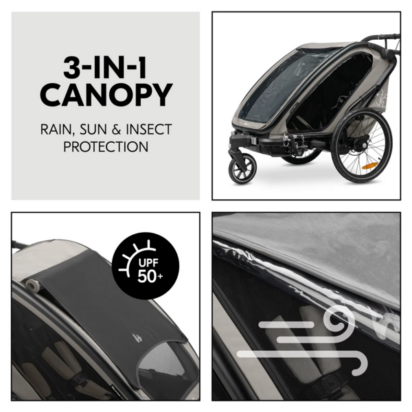Hauck N Walk Duo child bike trailer light grey
