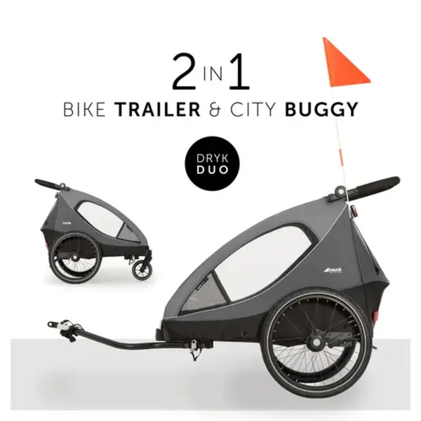 Child Bicycle Trailer Hauck Dryk Duo Dark Grey