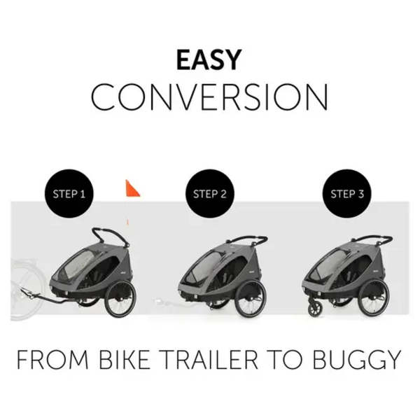 Child Bicycle Trailer Hauck Dryk Duo Dark Grey