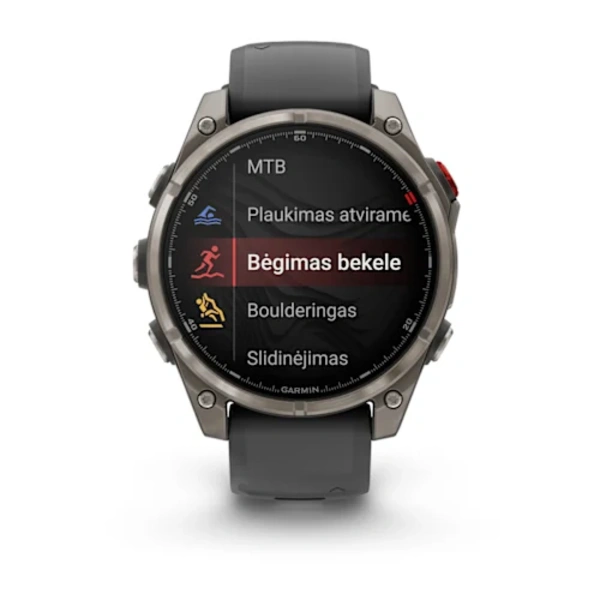 Garmin fenix 8 Pro 47 mm AMOLED Sapphire Titanium i&scaron;manusis sportinis laikrodis (Grafito spalvos)