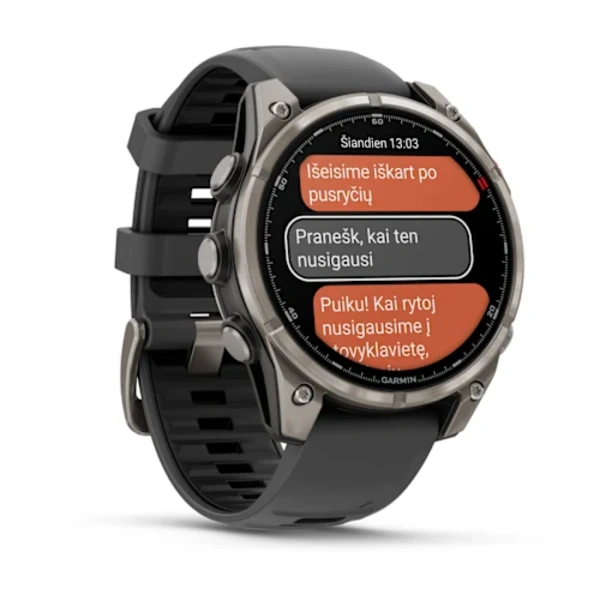Garmin fenix 8 Pro 47 mm AMOLED Sapphire Titanium i&scaron;manusis sportinis laikrodis (Grafito spalvos)