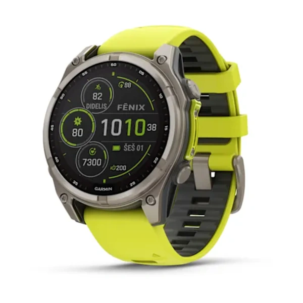Garmin fēnix 8 &ndash; 47 mm, Solar, Sapphire i&scaron;manusis sportinis laikrodis (Titano spalvos)